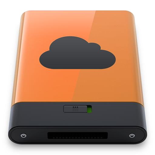 Orange iDisk B Icon 512x512 png